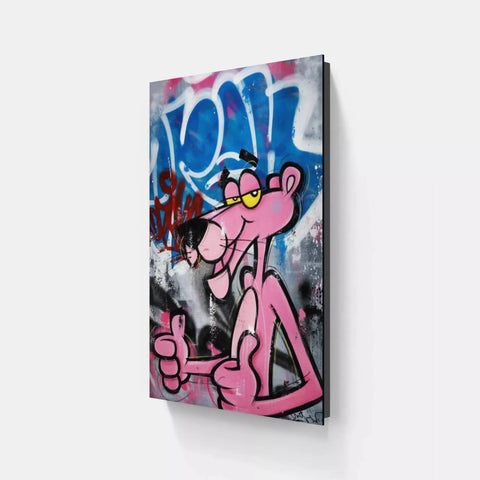 A pinky painting on a wall