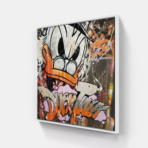 A painting of a duck with a paintbrush