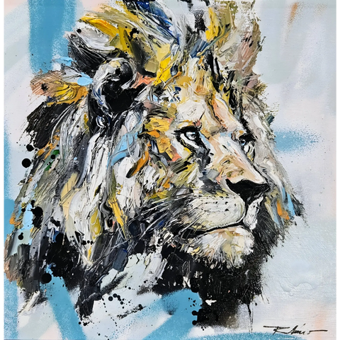 A painting of a lion