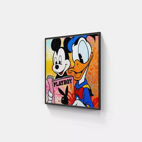 A mickey mouse painting on a wall