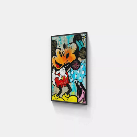 A mickey mouse painting on a wall