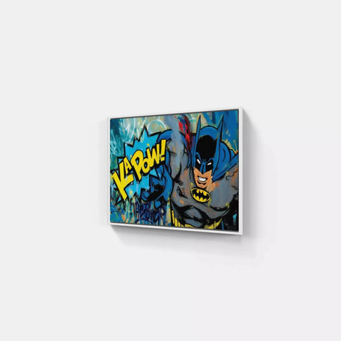 A batman canvas mounted on a wall