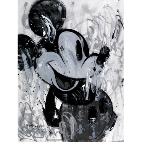 A painting of a mickey mouse