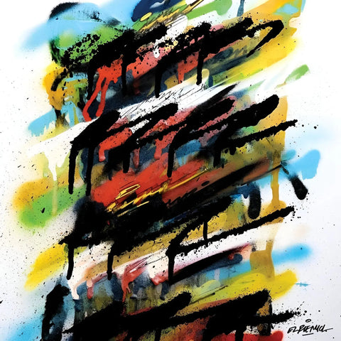 Abstract painting with brush strokes