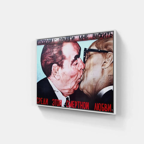 A poster of a man kissing a woman