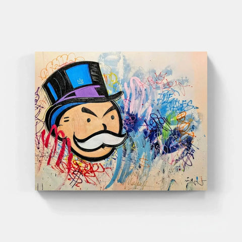 Monopoly man graffiti art.