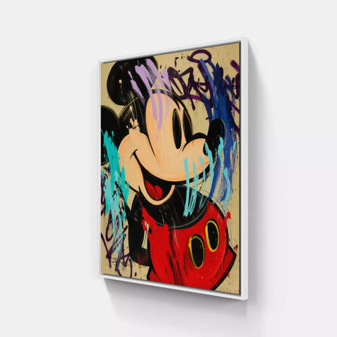 A mickey mouse painting on a wall