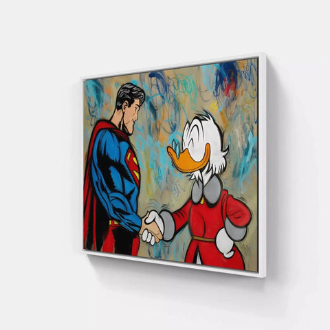 Superman and duck canvas art