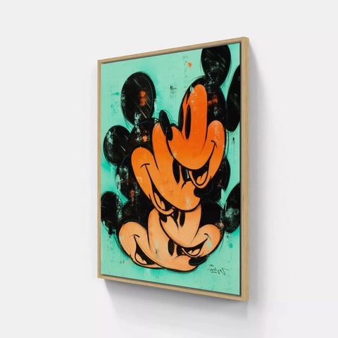 A painting of a mickey mouse on a wall