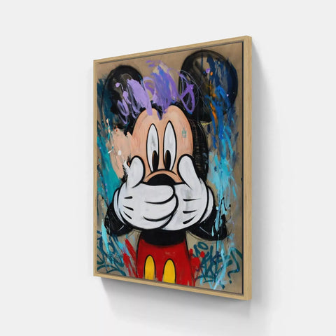 A painting of a mickey mouse on a wall