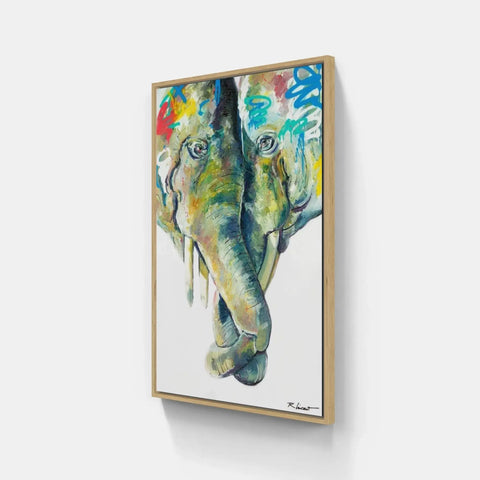 An elephant painting on a wall