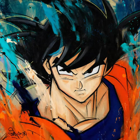 A painting of a young goku