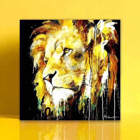 Lion painting on canvas