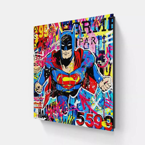 Superman graffiti art canvas print