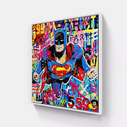 Superman graffiti art on canvas