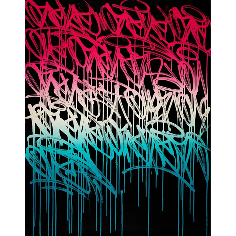 Graffiti font with different colors and styles